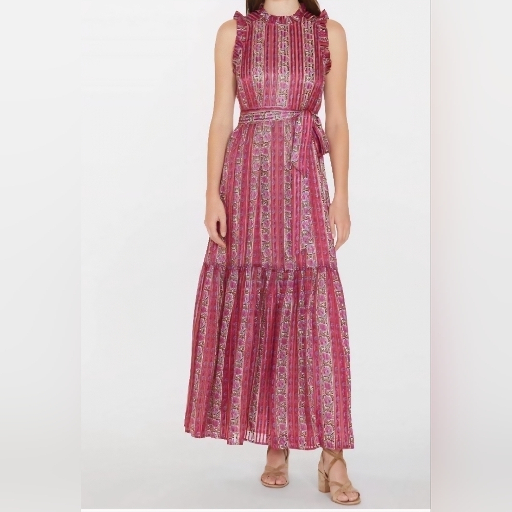 NEW MARIE OLIVER Alice Dress in Lychee Stripe Size L